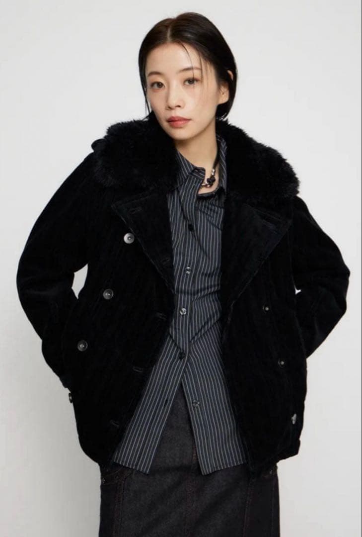 LAGUA GEM CORDUROY BOA ジャケット 黒