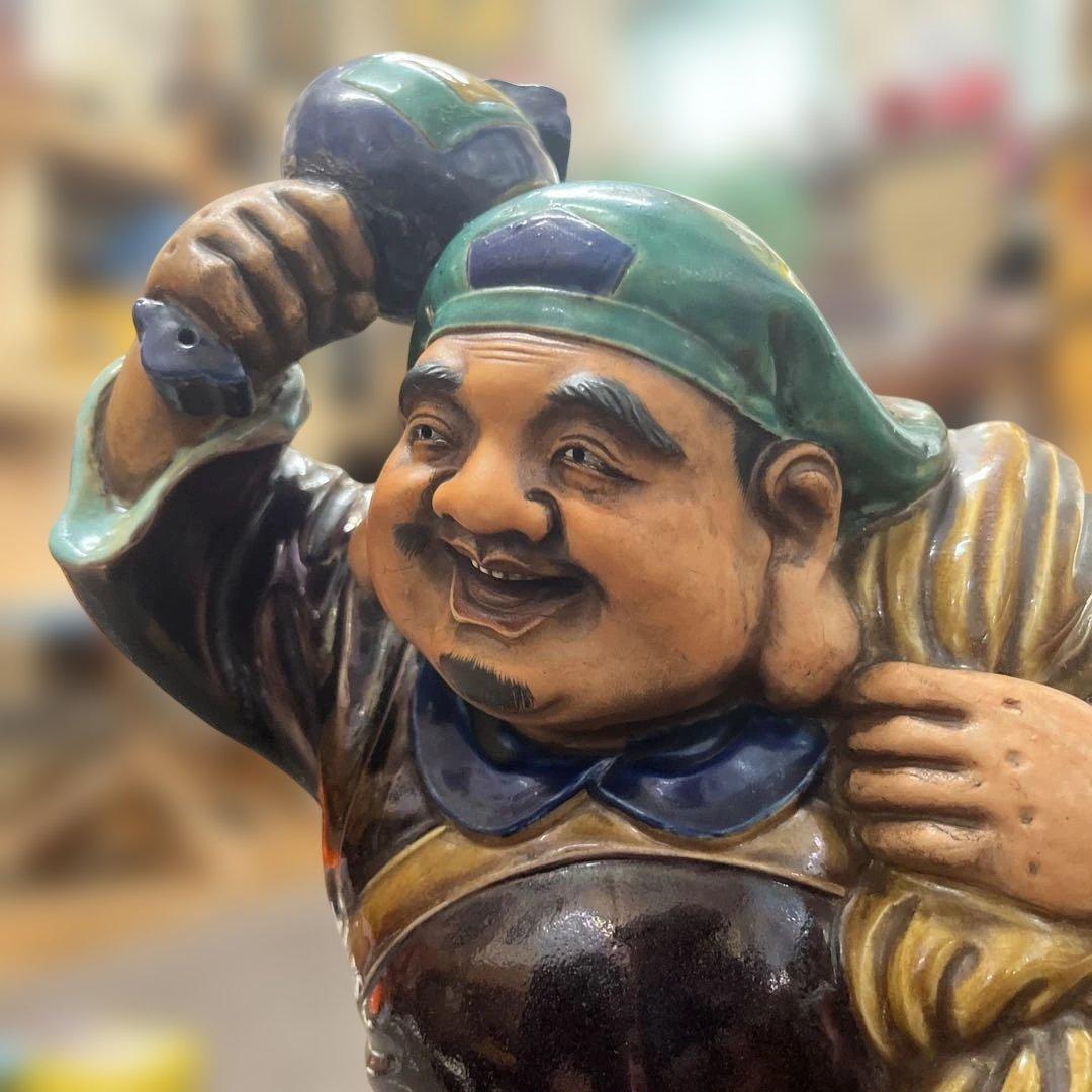 九谷焼　三俵大黒　骨董品　縁起担ぎに　ヴィンテージ