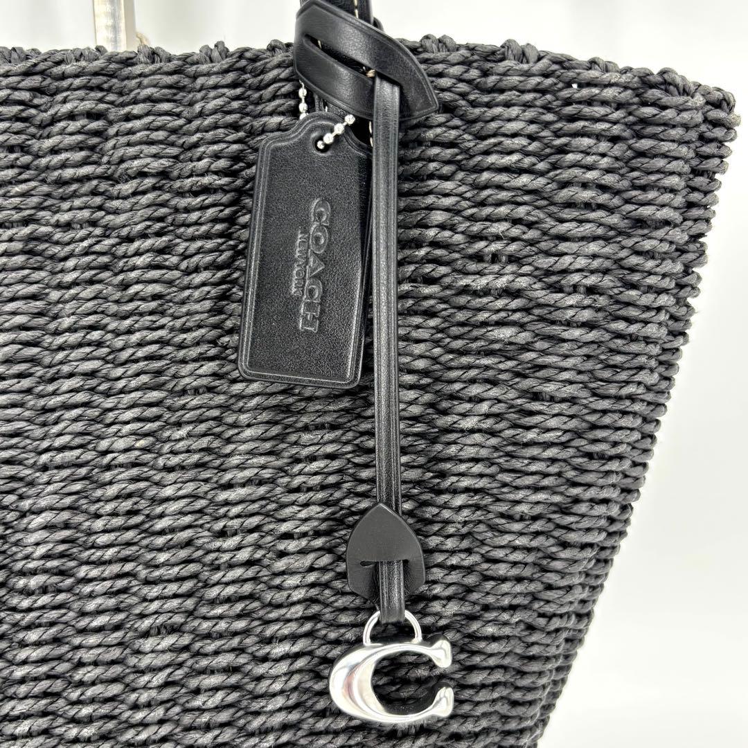 未使用級 COACH / コーチ ストロートート かごバック スモール ブラック