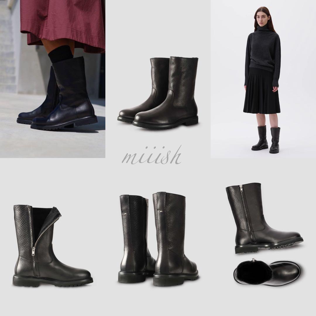 新品未使用 2024完売 マーガレットハウエル レザージップアップブーツ 20万