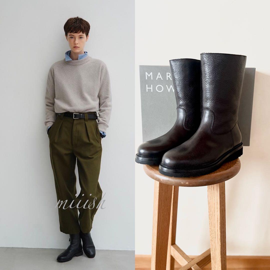 新品未使用 2024完売 マーガレットハウエル レザージップアップブーツ 20万