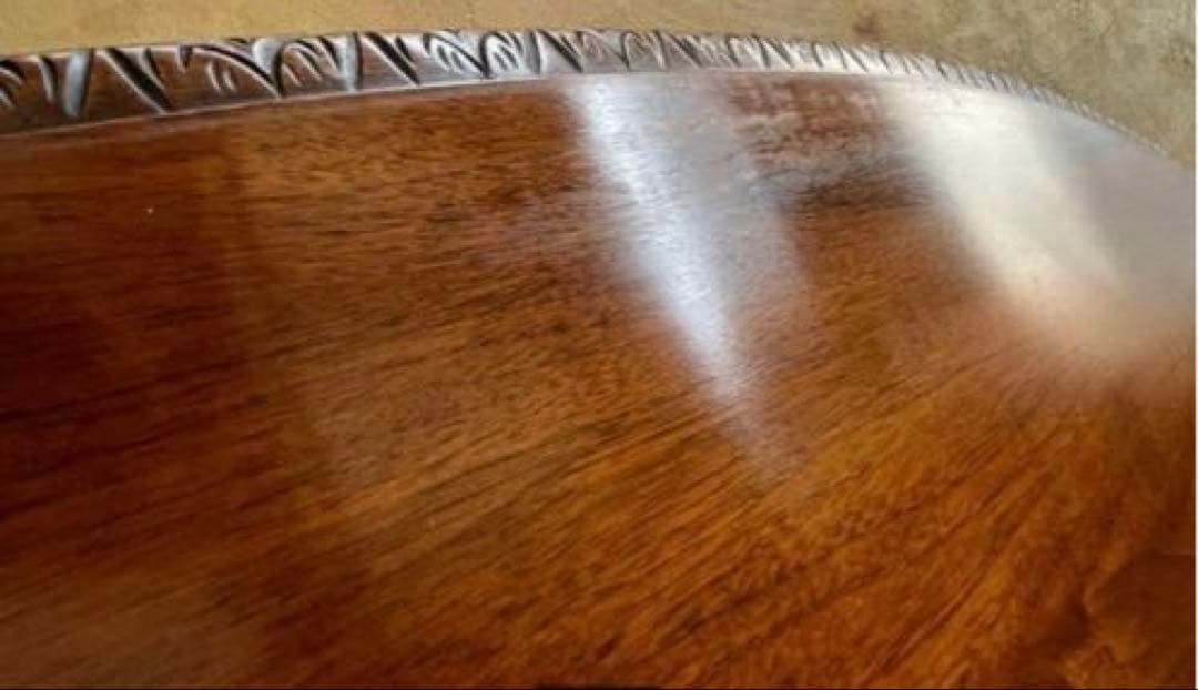 【匿名配送】猫足 楕円形★センターテーブル★彫 テーブル★アンティーク