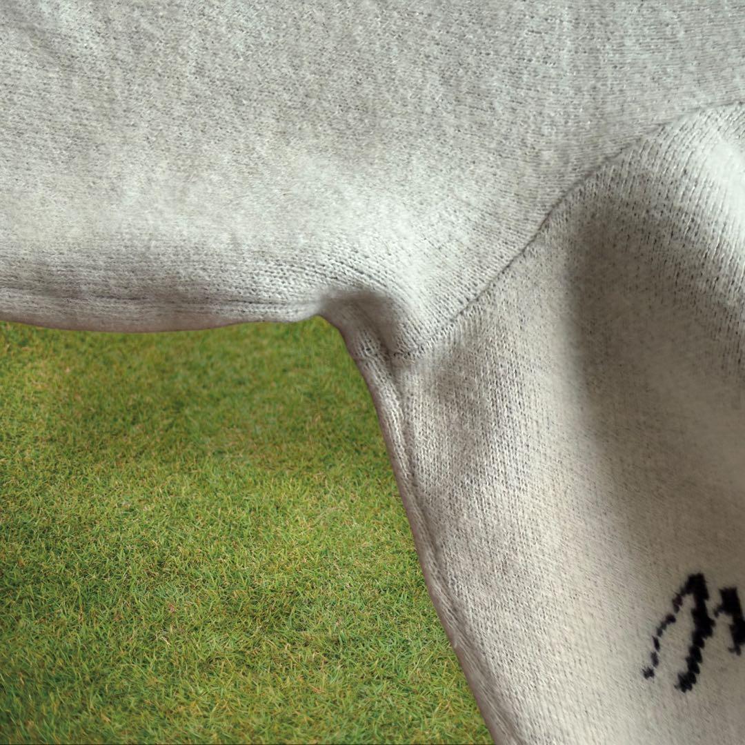 ウール100% マスターバニー　ニット　M〜L相当　総柄　オフホワイト　5