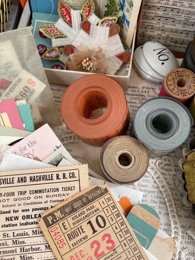 ＼限定／ 豪華 コラージュ素材 おすそ分けファイル ヴィンテージ ロールチケット