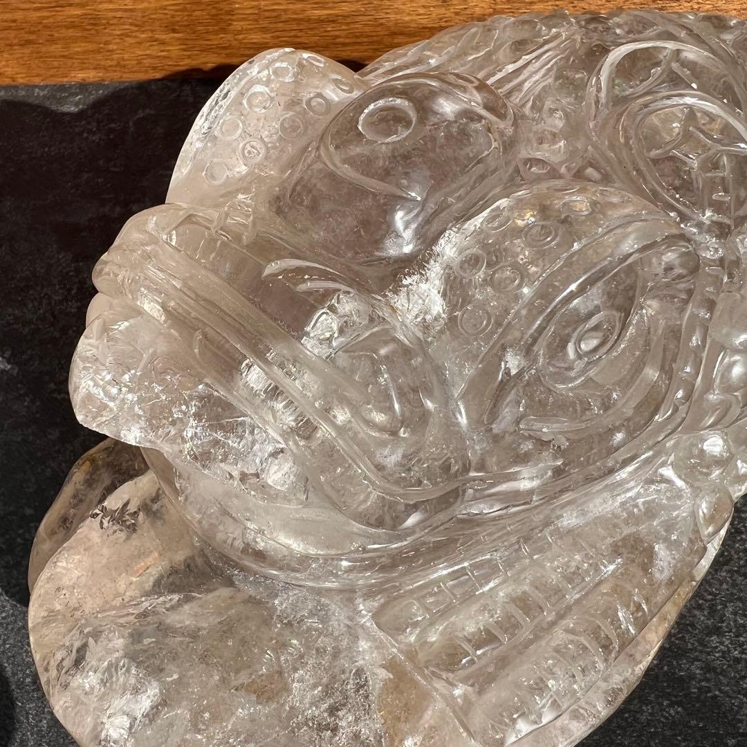 ✨富を招く至高の霊獣✨レインボー ライトニング水晶 三脚蟾蜍 金蟾 天然石 財運