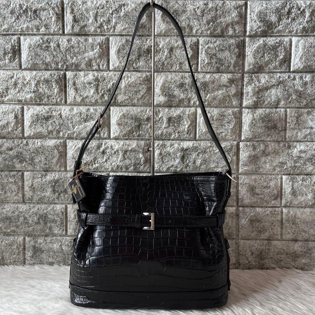 【新品未使用】TOKYO YK製　クロコダイル　ワンショルダーバッグ　JRA認定