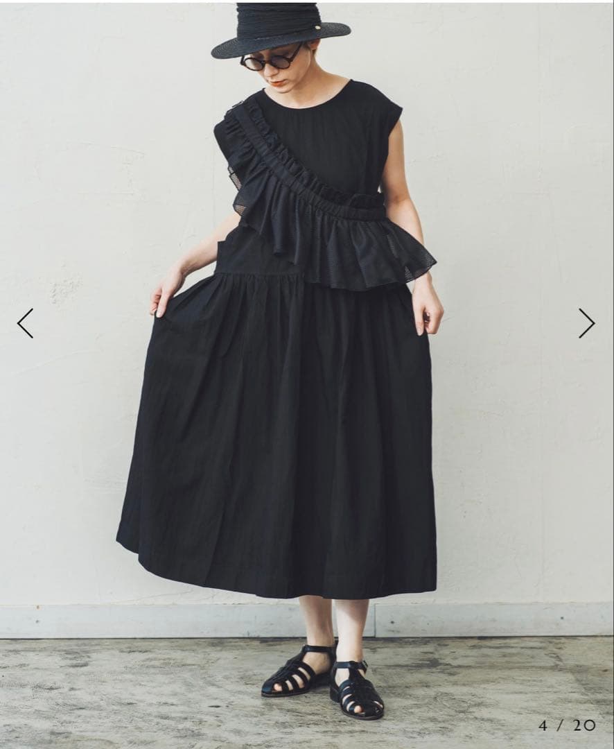 Orient millinery DORA フリルバッグ　ブラック