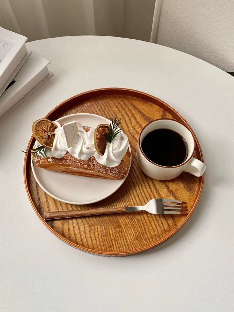 【２枚セット】木製トレー／木製お盆／アンティーク調