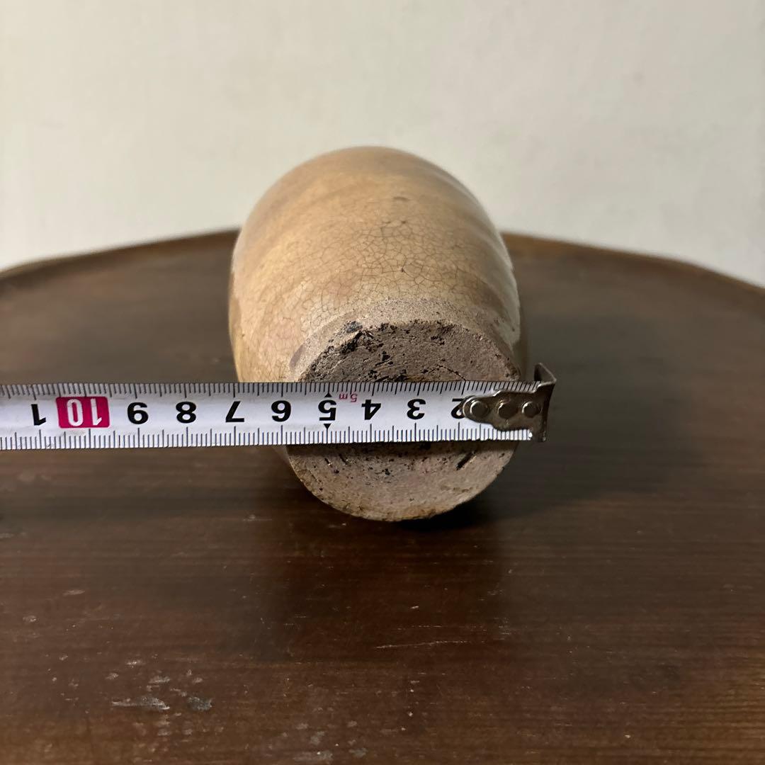 古い瀬戸小徳利　江戸明治　黄瀬戸　美濃　花器　酒器　アンティーク　古道具　検李朝