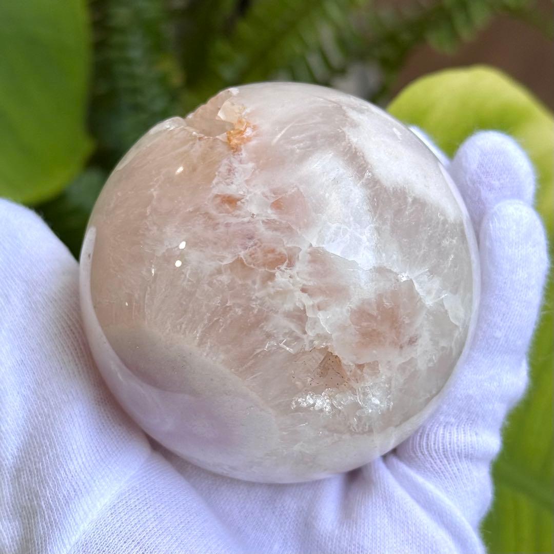 ピンクアメジストフラワーアゲート　スフィア　7cm ブラジル産　天然石