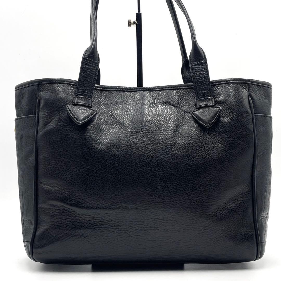 美品● LOEWE ロエベ ハンドバッグ ヘリテージ ロゴ ブラック レザー