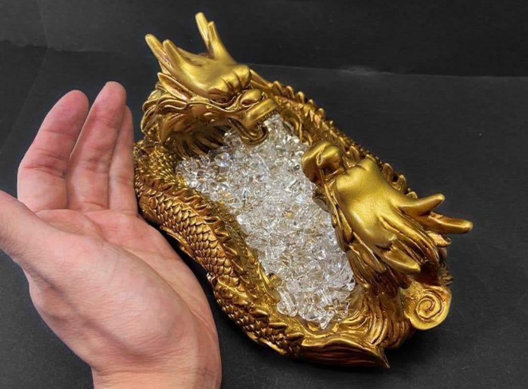 SALE☆【風水・開運】☆大人気商品☆双龍 特大 パワーストーン入れ 浄化 皿