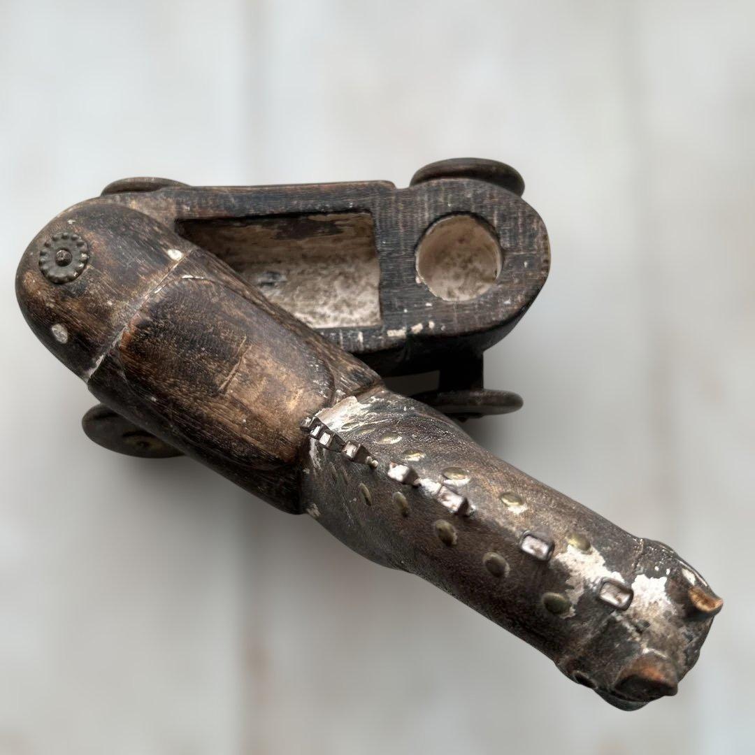 の*ん様 アンティーク木馬 車輪付き 木製