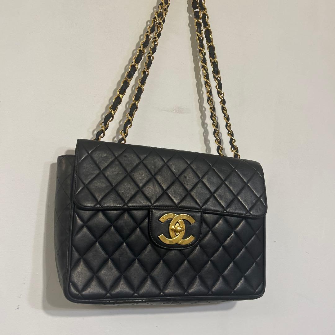 ★CHANEL ヴィンテージシャネルダブルフラップチェーン デカマトラッセ30