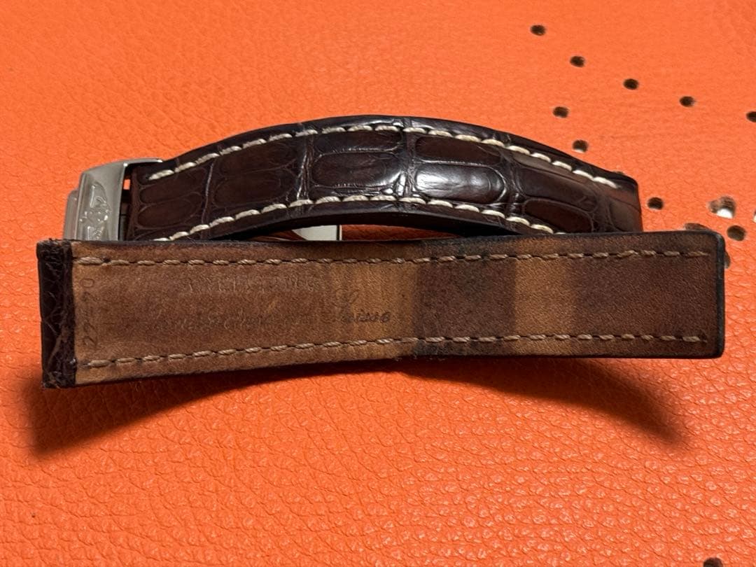 ブライトリング BREITLING 22-20 純正Dバックルクロコレザーベルト