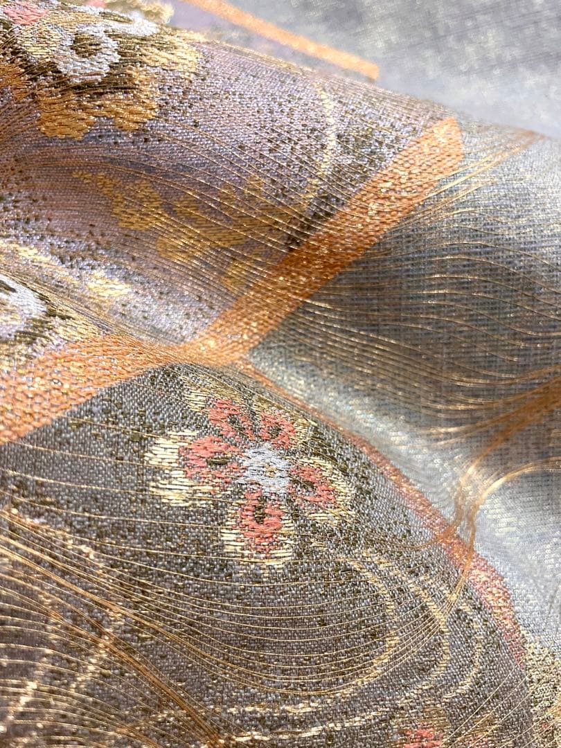 しょうざん 絹漉貴 箔糸 袋帯