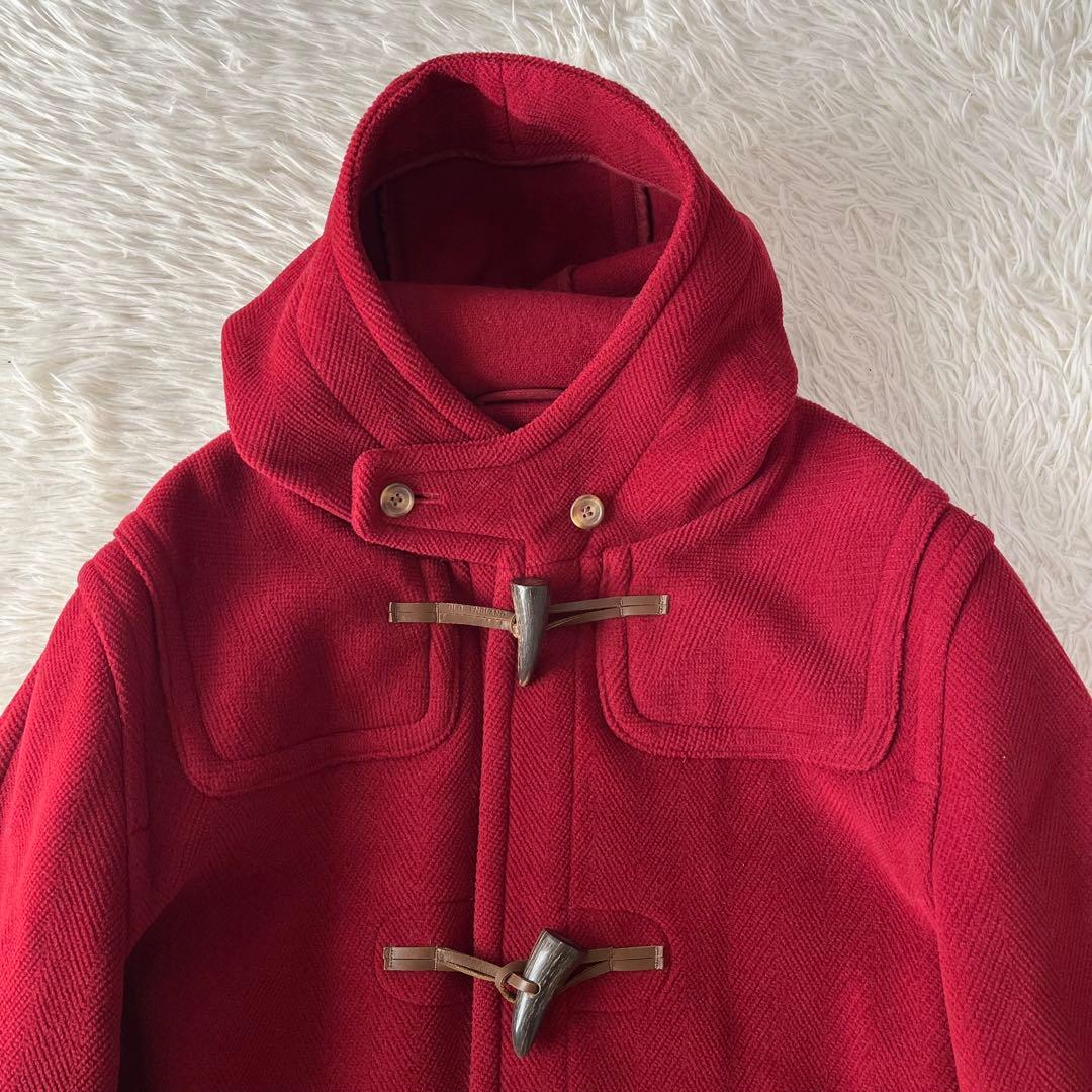 【美品】オールドイングランド　英国製　ヘリンボーン　ウール　ロングダッフルコート