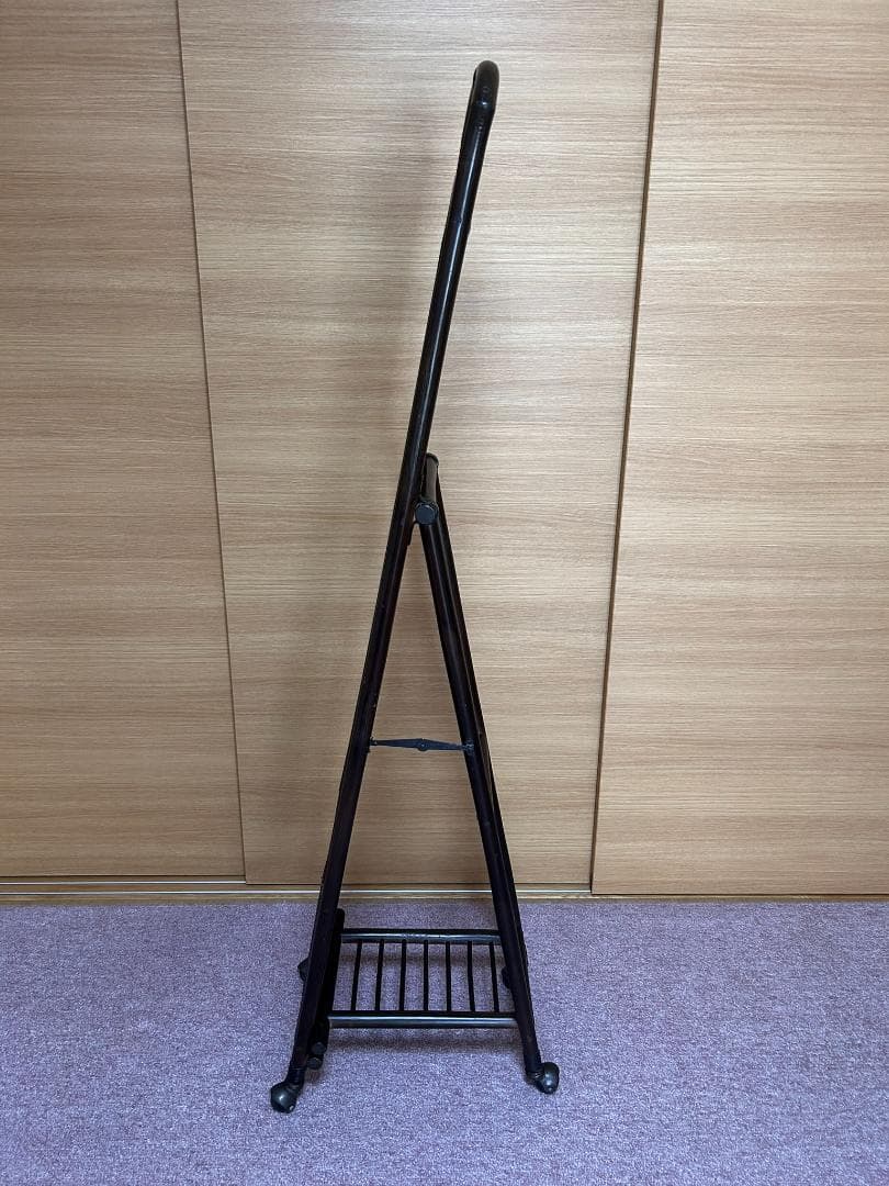 レトロ　ヴィンテージ　モダン　ラタン　姿見　全身鏡　スタンドミラー