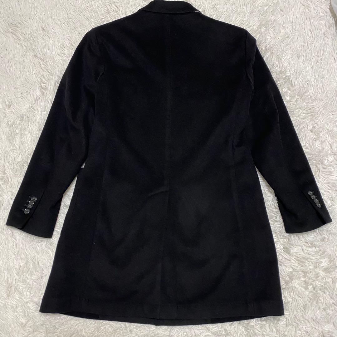 ルビアム　チェスターコート　メンズ　ブラック　ペイズリー柄