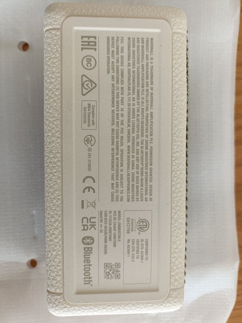 Marshall Emberton II クリーム Bluetoothスピーカー