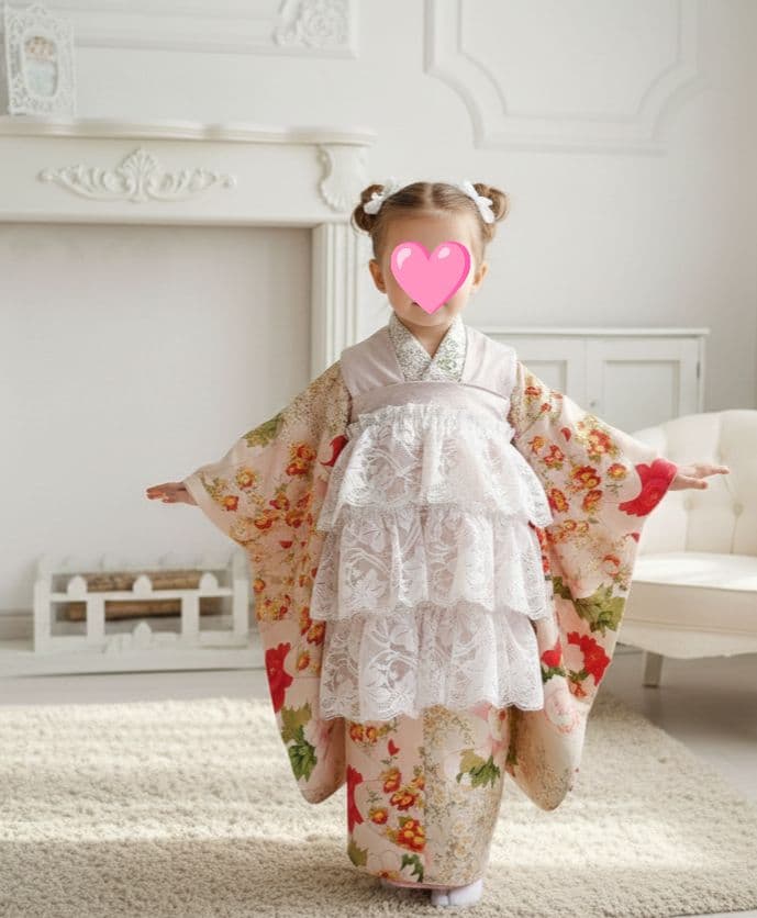 アンティーク大きな牡丹の花の着物単品