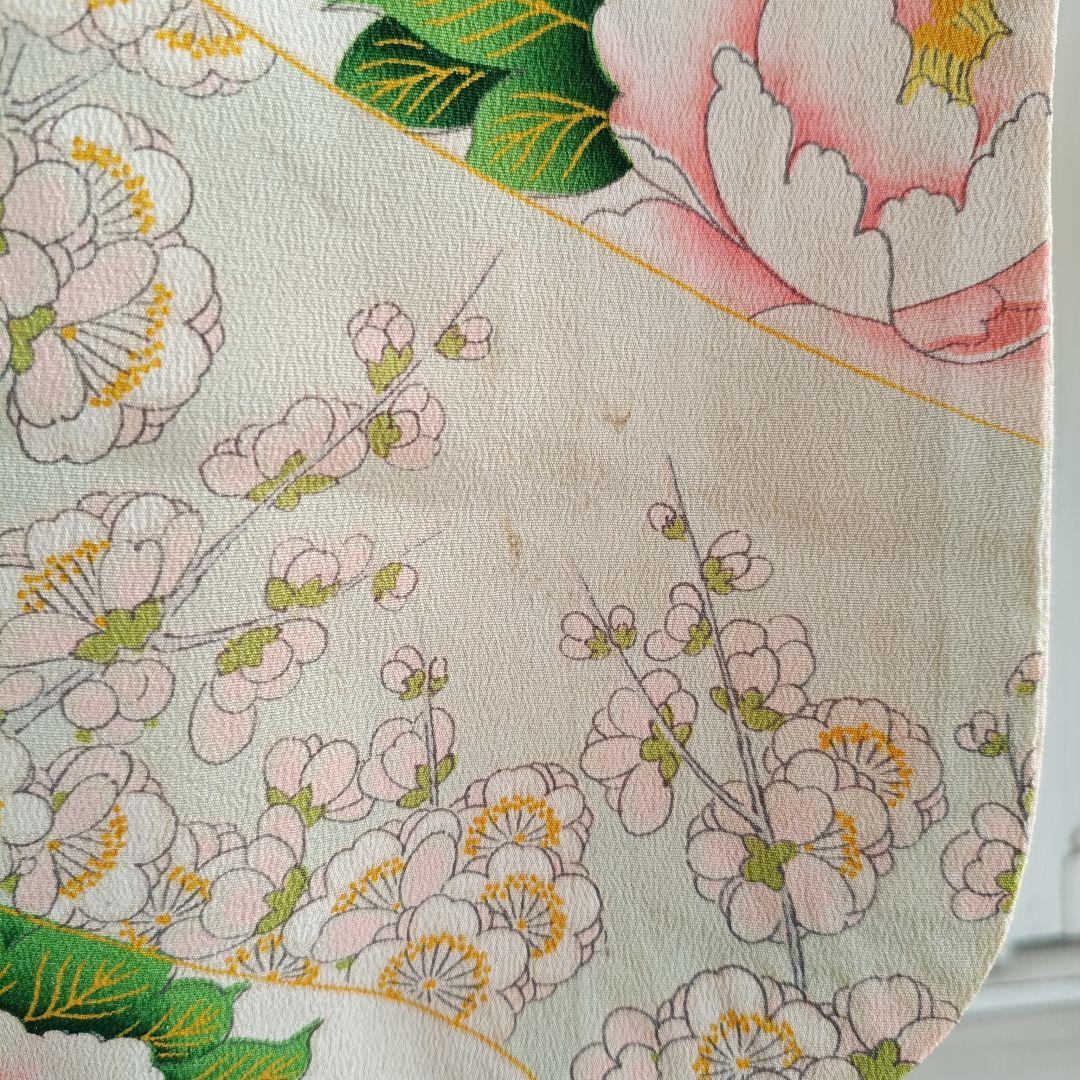 アンティーク大きな牡丹の花の着物単品