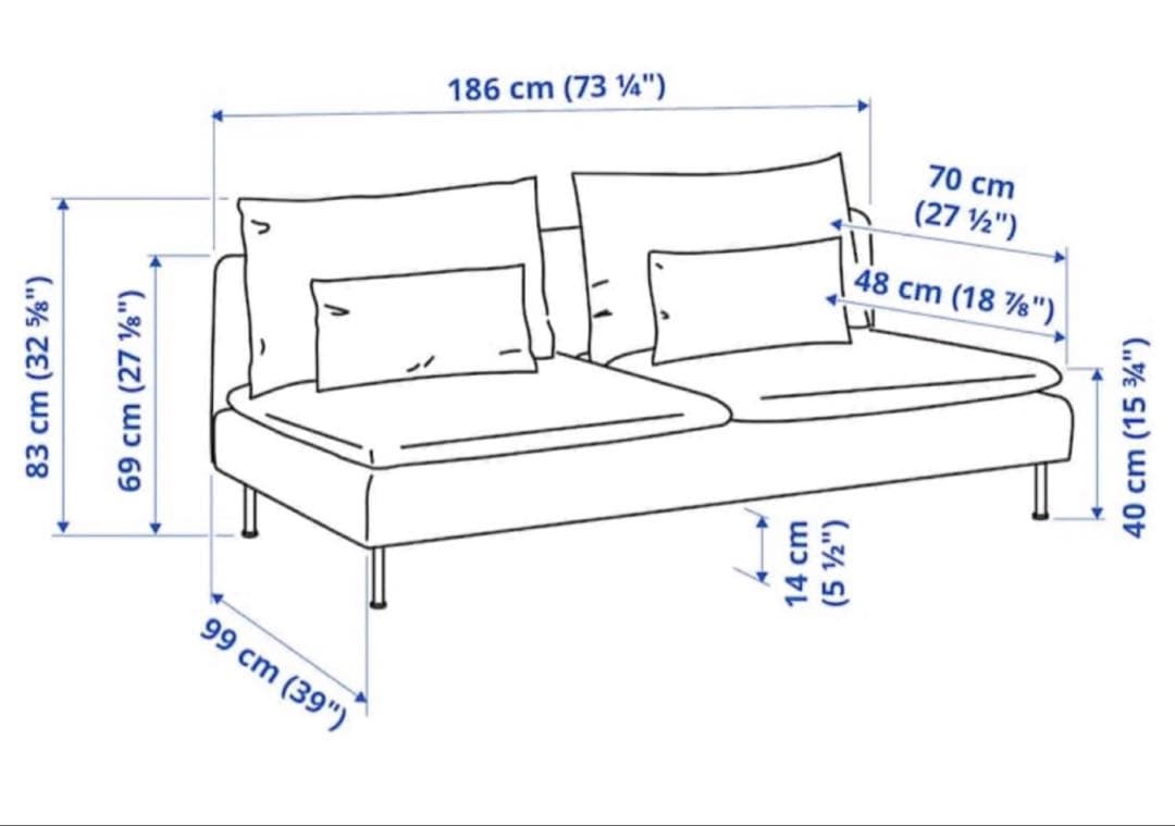 IKEA正規品】2人掛け　3人掛けソファ ベージュ 北欧風　ファブリック カバー