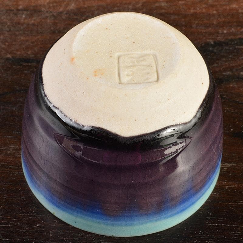 九谷焼　人間国宝　三代八十吉　徳田正彦作　彩釉　ぐい?み　共箱　V　R7394