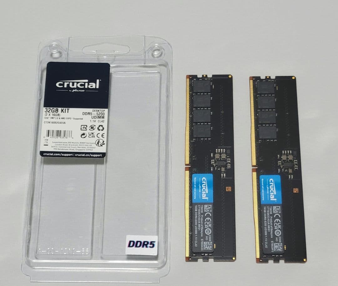 PCパーツセット(Ryzen7800x3d/B650マザボ/DDR5RAM)