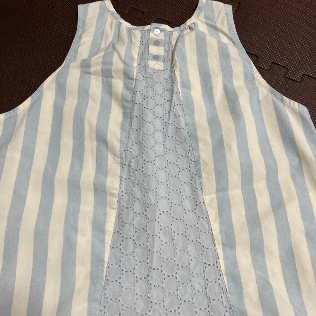 くまのがっこう　レース　ストライプ　エプロン　サックス　保育士