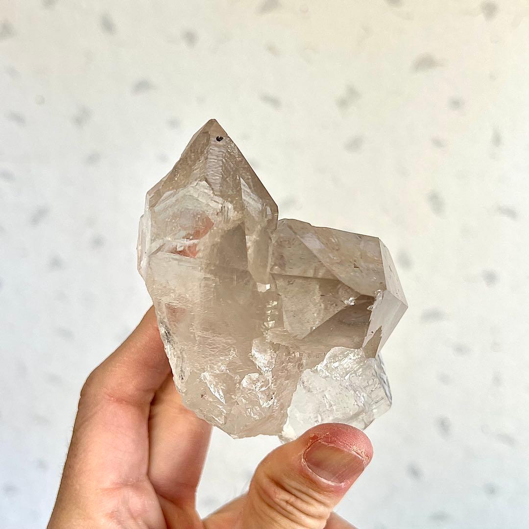 最高級　聖地ヒマラヤ マニハール産　高波動 天然水晶ポイント 高透明　2