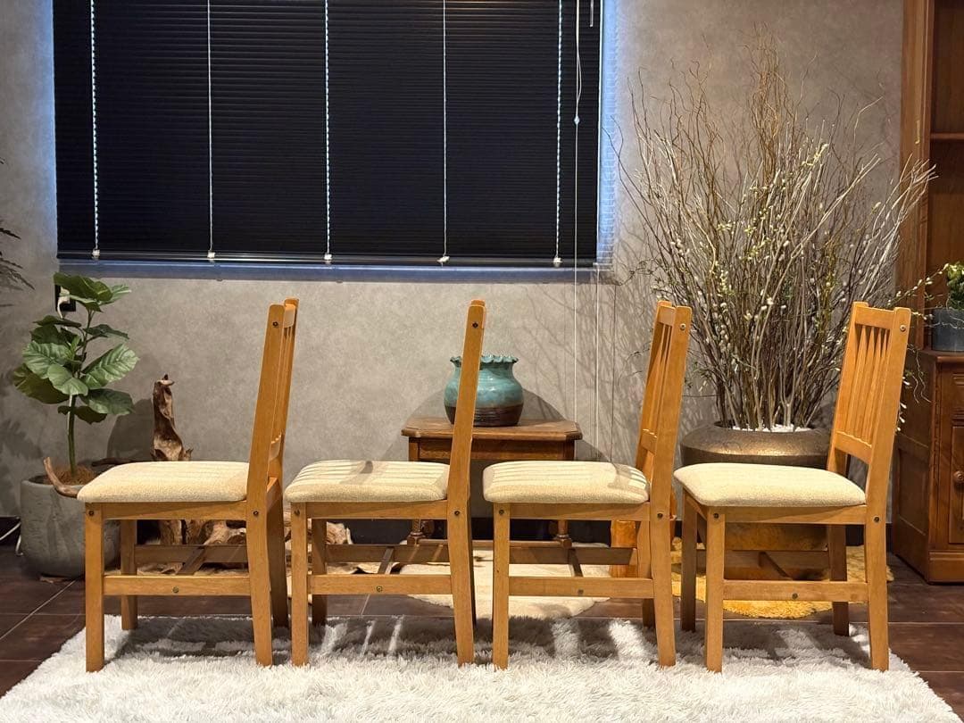 山善　YAMAZEN ダイニングチェア　リビングチェア　ビンテージ　4脚　YK