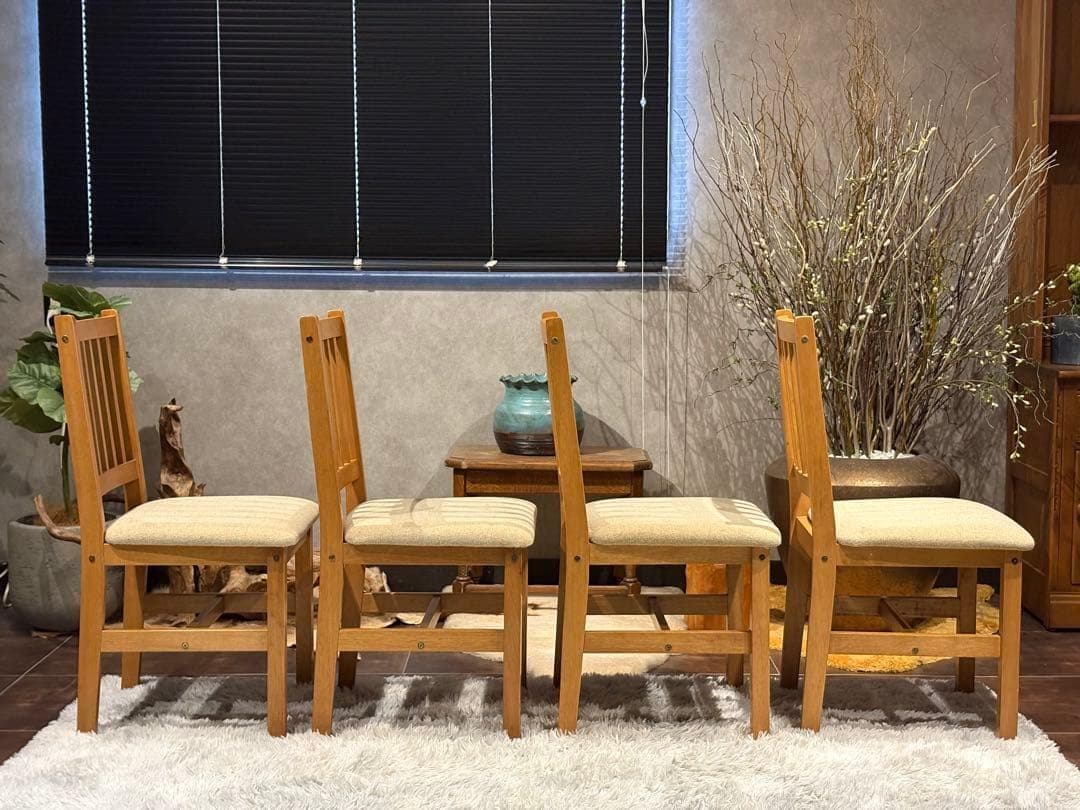 山善　YAMAZEN ダイニングチェア　リビングチェア　ビンテージ　4脚　YK