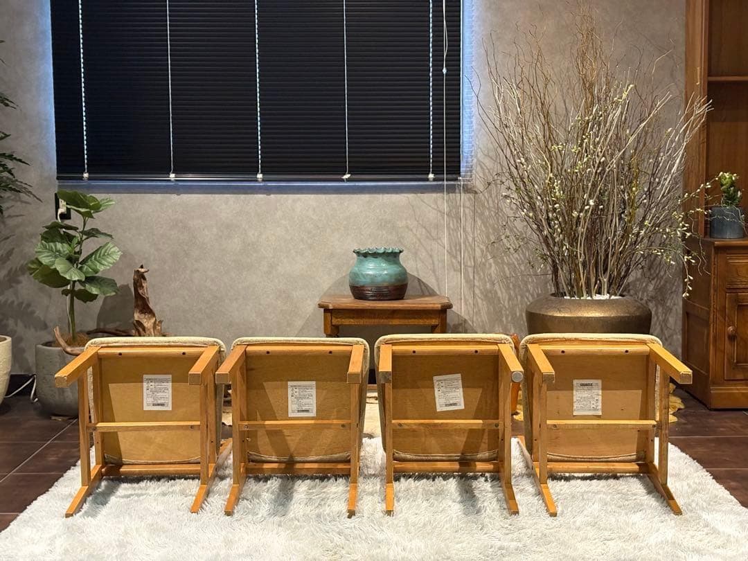 山善　YAMAZEN ダイニングチェア　リビングチェア　ビンテージ　4脚　YK