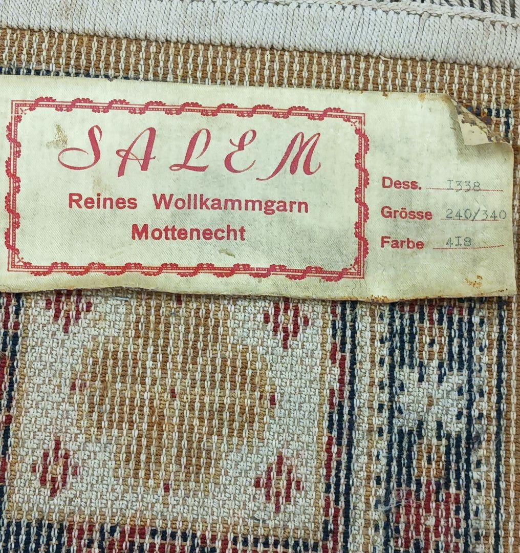 ドイツ製 ウィルトン織絨毯 純毛 ウール 大判カーペット240×340㎝