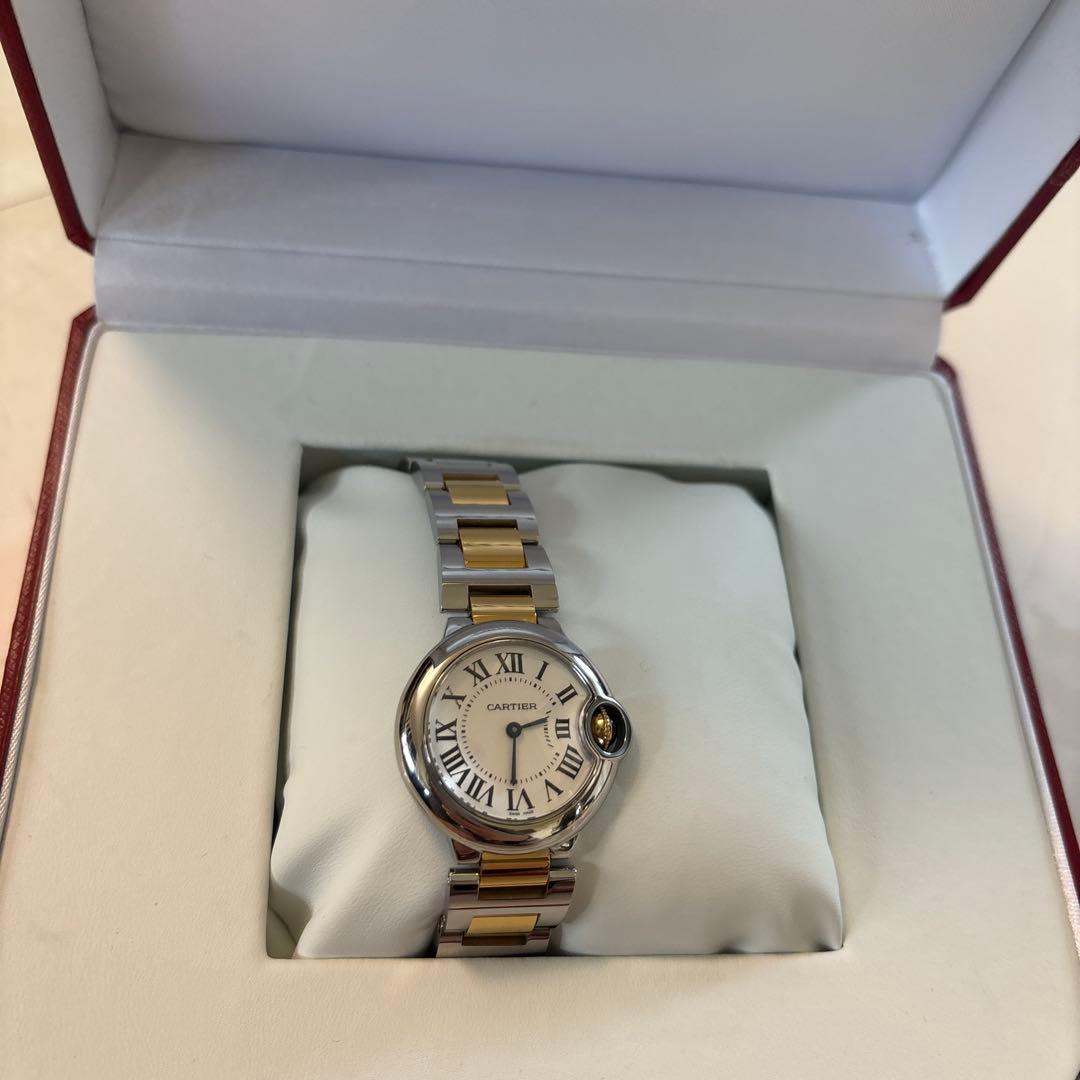 skm　カルティエ　バロンブルー　28ミリ　コンビ　美品