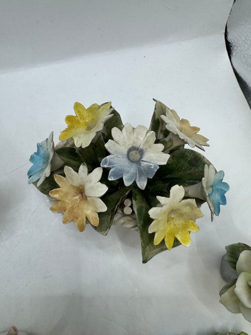 CAPODIMONTE カポディモンテ イタリア製 陶器 薔薇 花 カゴ