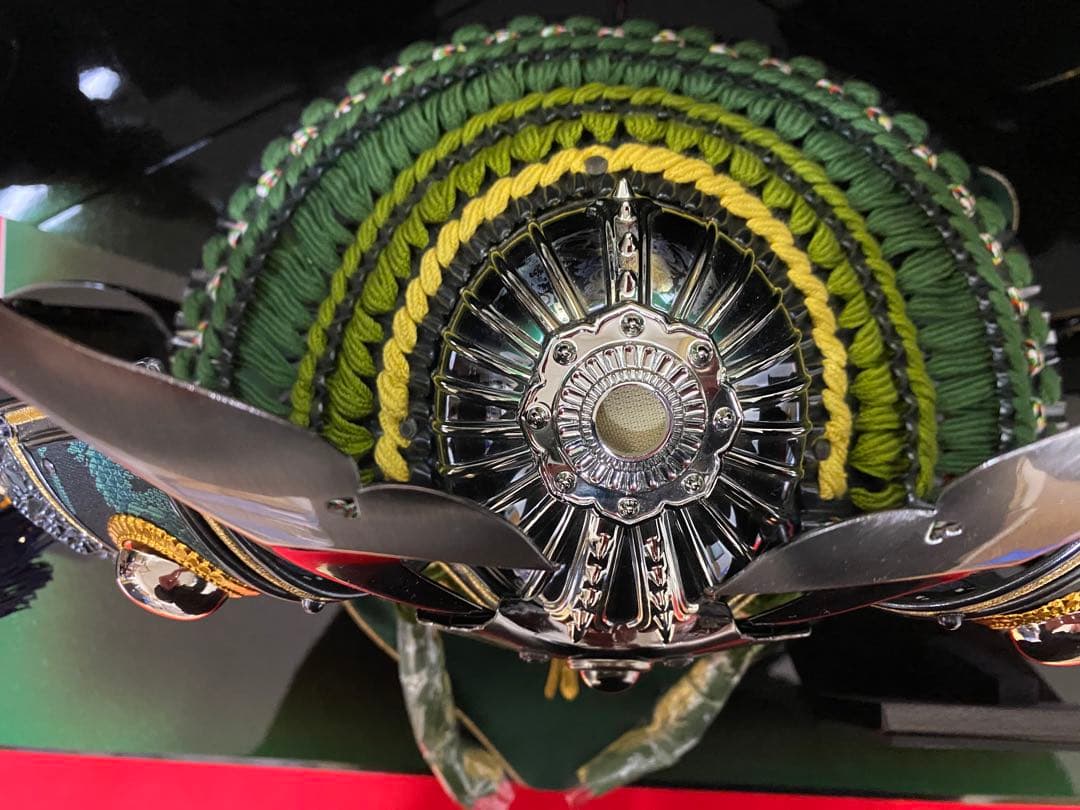 東京久月　五月人形　家紋付き兜飾り収納セット・シルバー兜・天空シリーズ