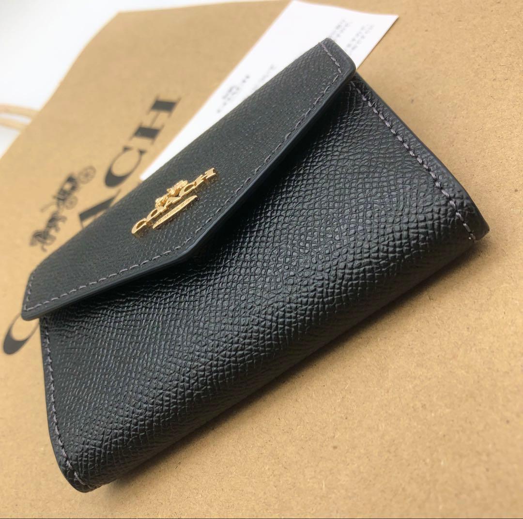 【COACH☆新品】フラップ カード ケース！ビジネスカードケース！ブラック！