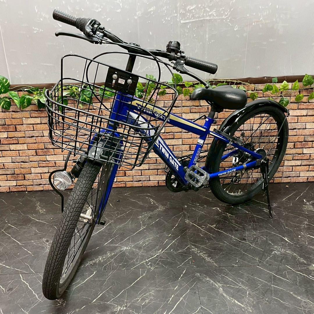 引き取り価格【67】子供用自転車 子供車 TWIN GATE ブルー 22インチ
