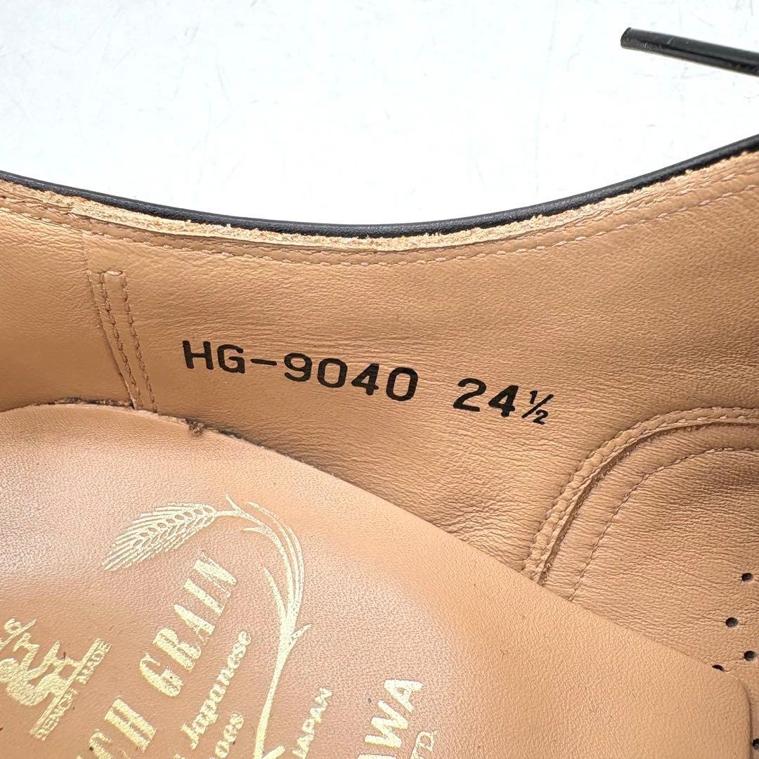 極美品✨ スコッチグレイン ストレートチップ メダリオン 【24.5】 黒 本革