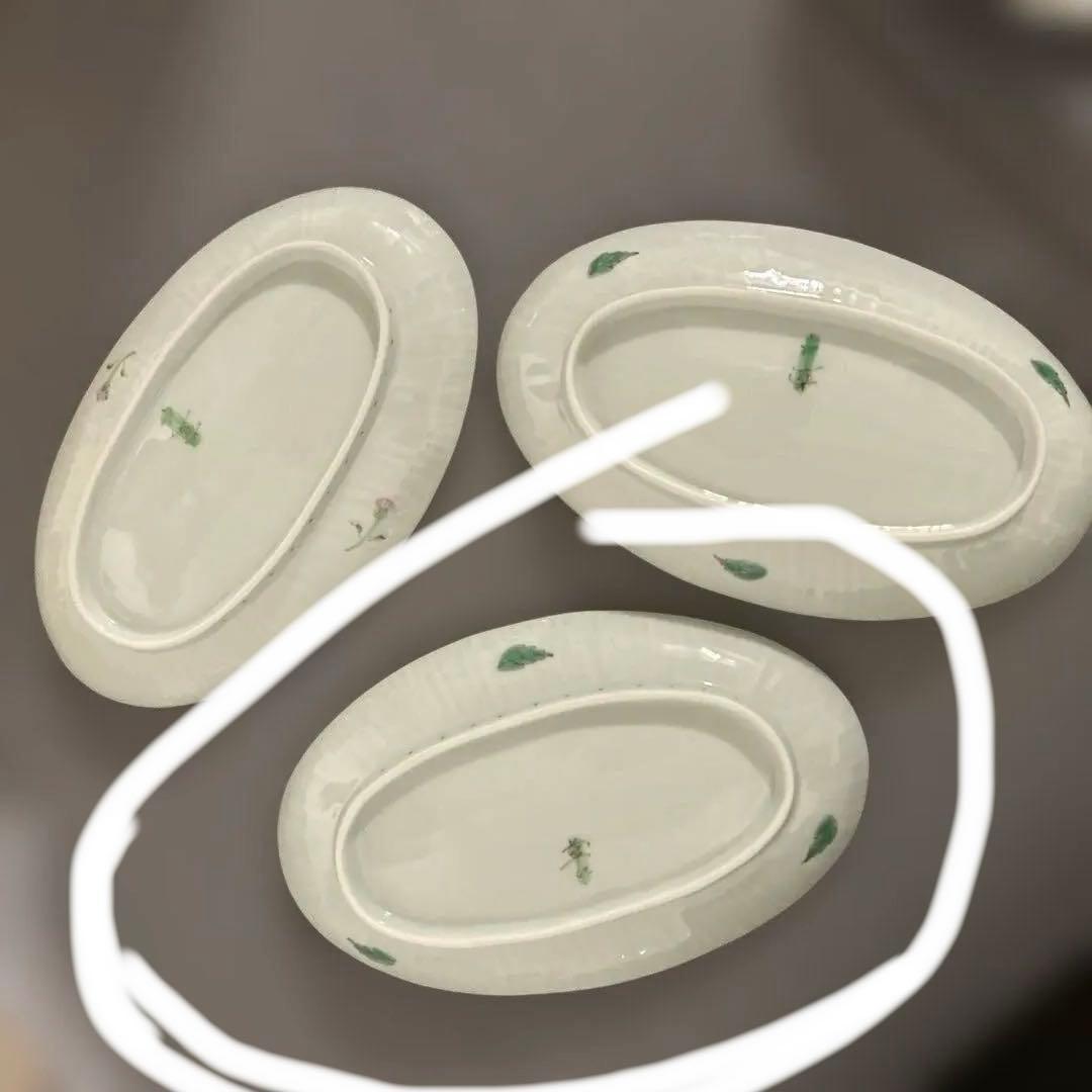 うつわ藍水　草花の楕円皿