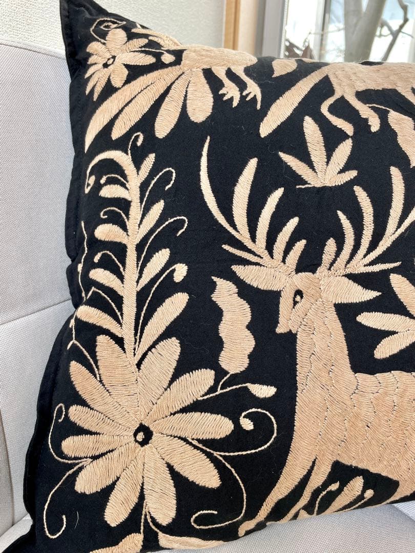 メキシコのハンドメイド伝統的なテナンゴ刺繍 クッションカバー