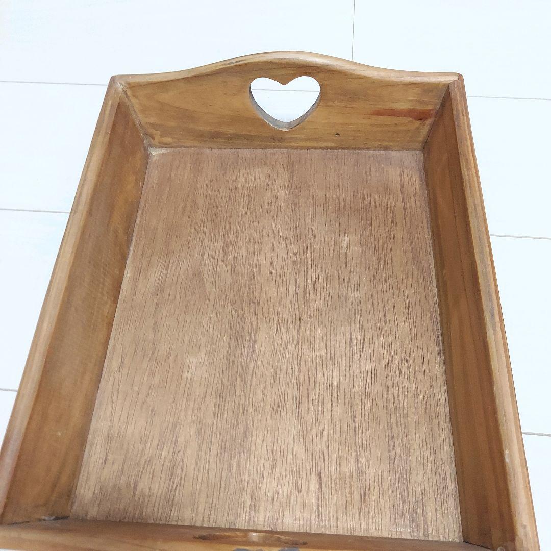 木製　ハート　ウッドプレート　引出し　トレー　２点セット