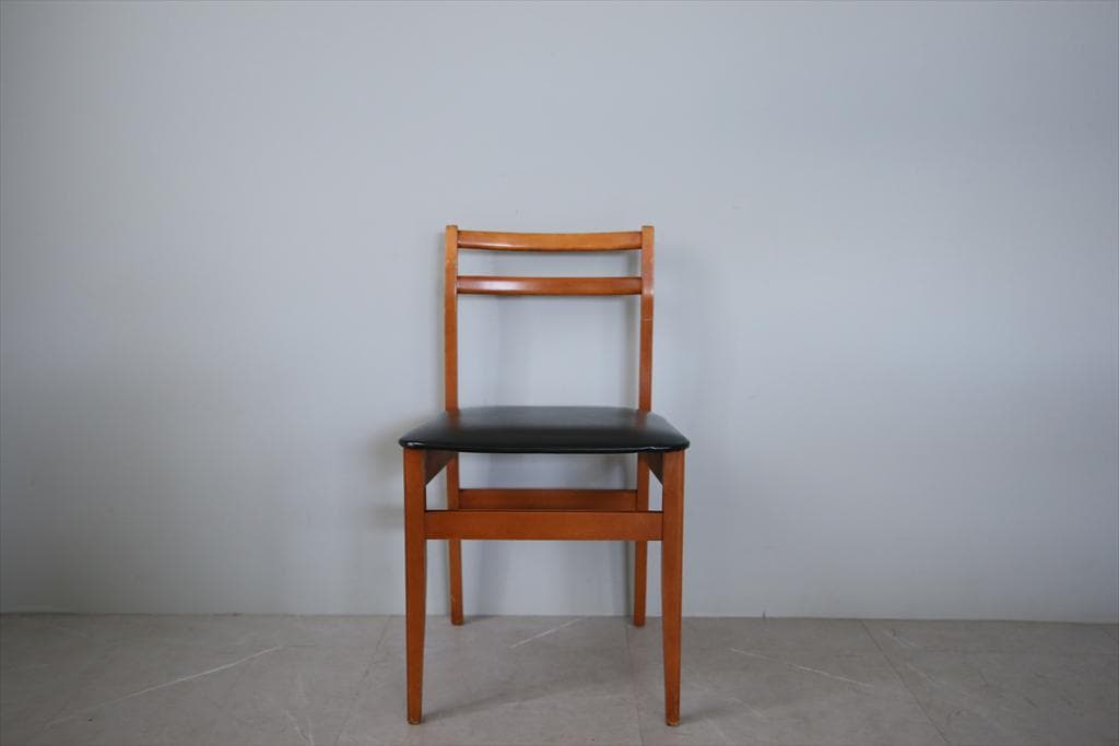 英国ヴィンテージチーク古木ダイニングチェア/椅子イス/モダン(92-183-2)