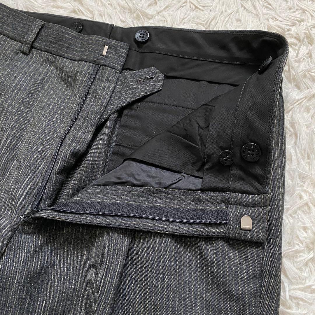 極美品■ブルックスブラザーズ　スーツ　セットアップ　グレー　ストライプ　3B