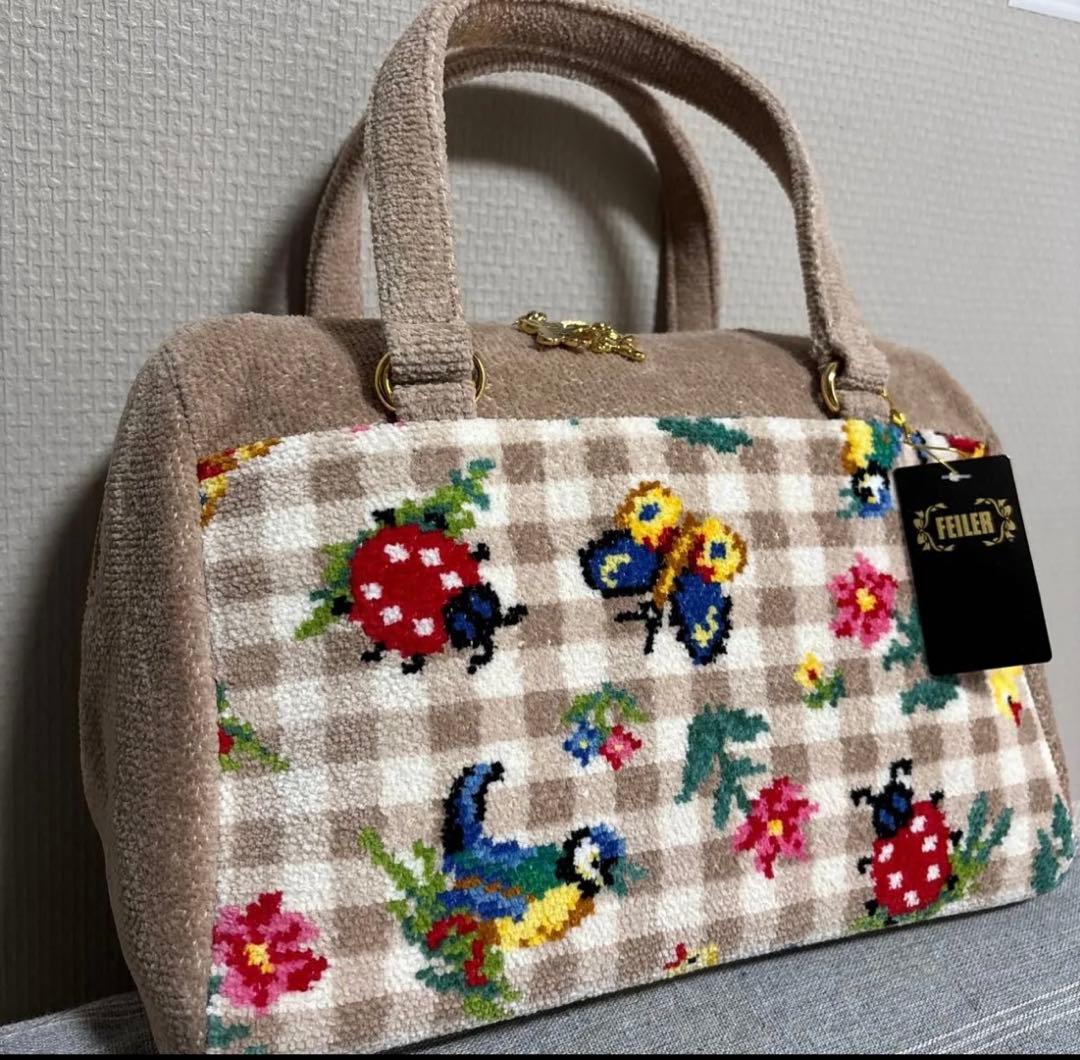 新品　フェイラー　ハイジチェック　ミニボストンバック