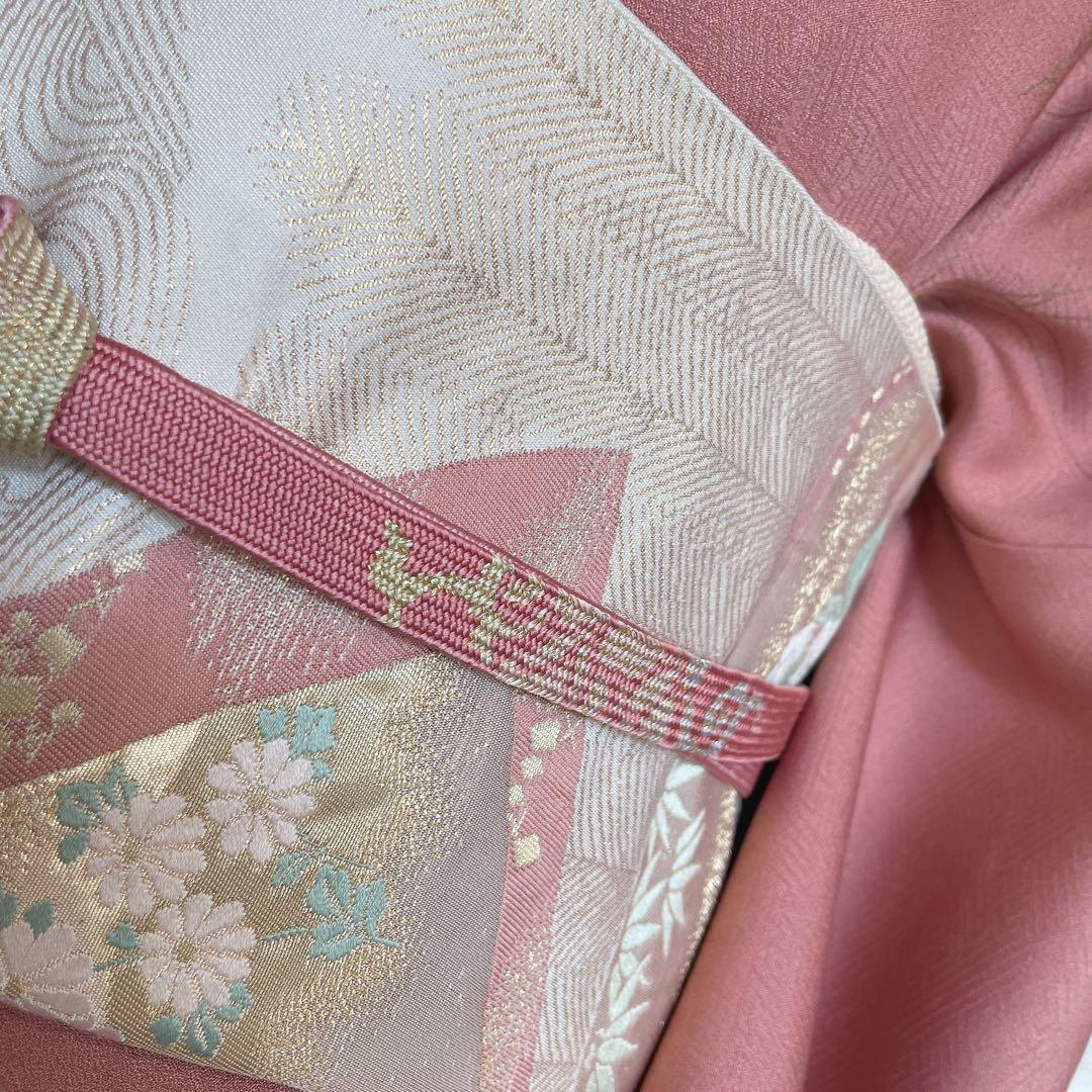 訪問着　フルセット　ツツジ　撫子　梅　萩　小花　手刺繍　可愛らしいお花　L1