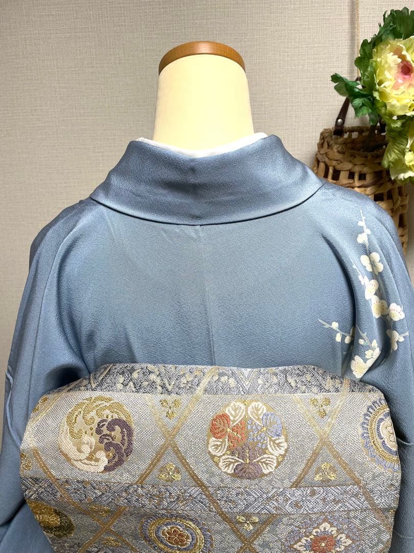 ♦️4点フルセット　（二重太鼓の作り帯＋友禅訪問着　フォーマル用帯揚げ&帯締め）