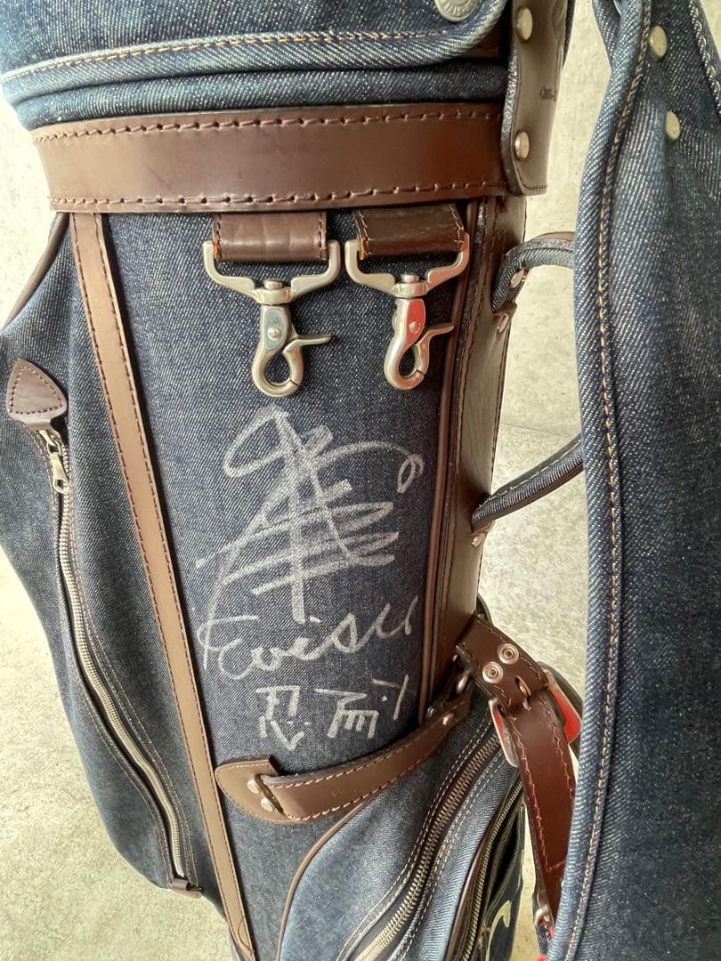 希少 EVISU　エヴィス ゴルフ　キャディバッグ　山根氏サイン入り